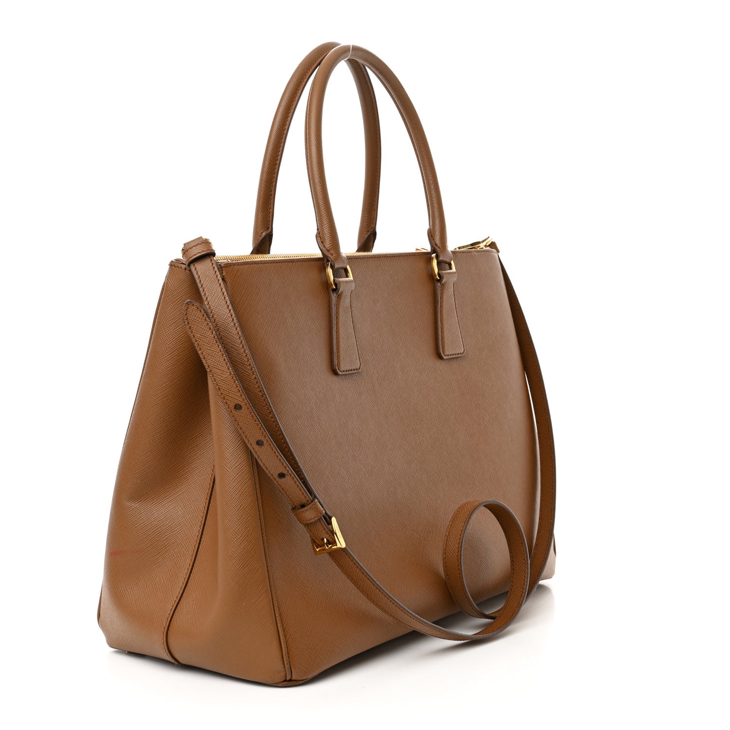 Saffiano Large Galleria Double Zip Tote Cannella
