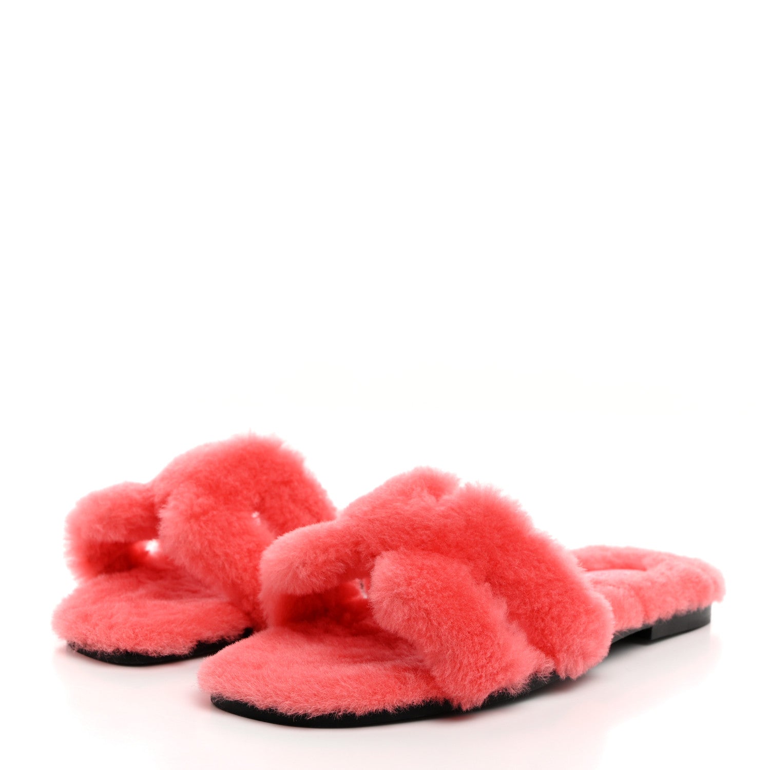 Hermes Woolskin Oran Sandals 38.5 Rose Du Desert 3 of 7