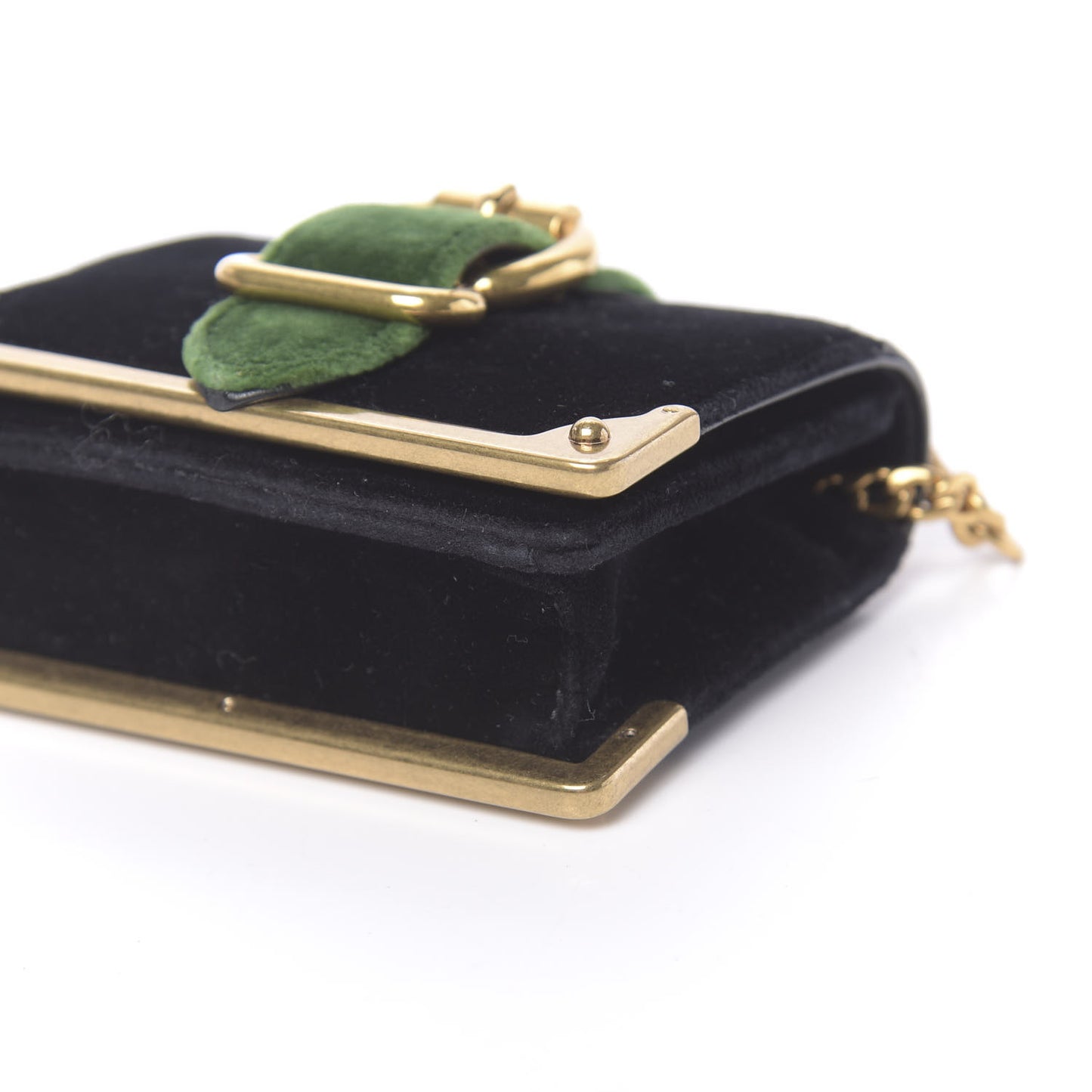 Velvet City Calfskin Micro Cahier Bag Black Alloro