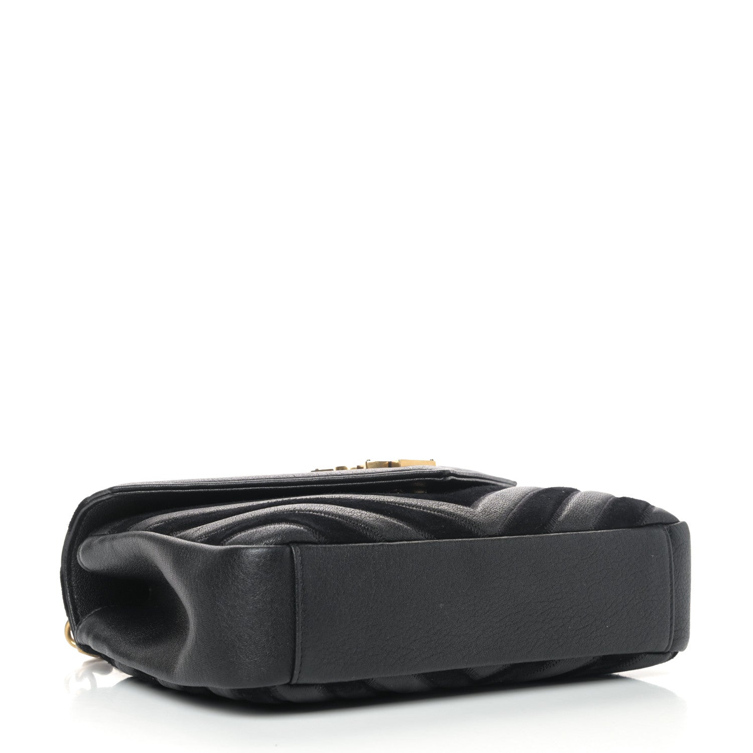 Saint Laurent Calfskin Suede Matelasse Chevron Monogram Medium College Bag Marine 3 of 9