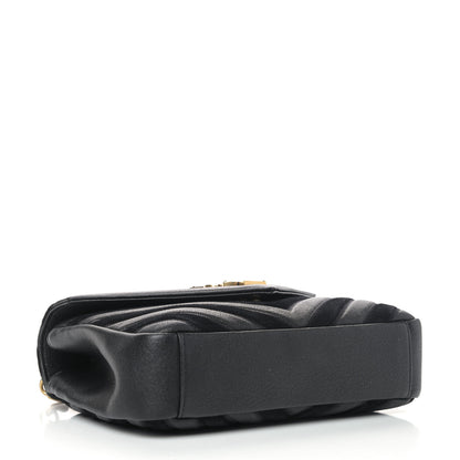 Saint Laurent Calfskin Suede Matelasse Chevron Monogram Medium College Bag Marine 3 of 9