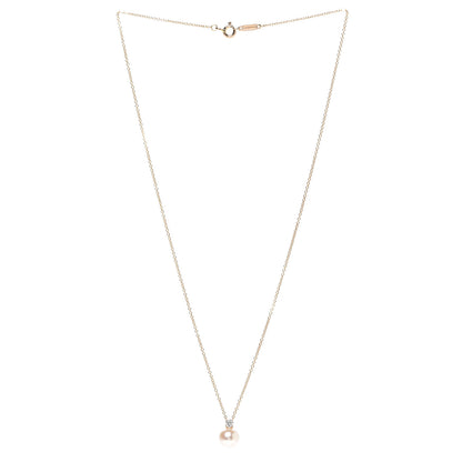 Tiffany 18K Rose Gold Diamond Akoya Pearl 7.5-8mm Signature Pendant Necklace 3 of 7