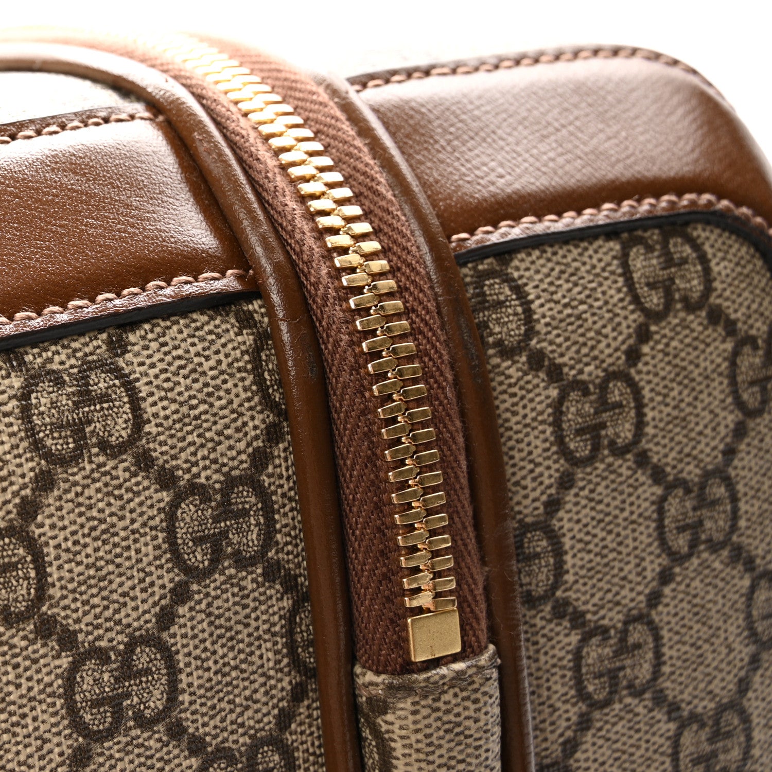 Gucci GG Supreme Monogram Azalea Calfskin Retro Interlocking G Carry On Trolley Beige Ebony Brown Sugar 23 of 24