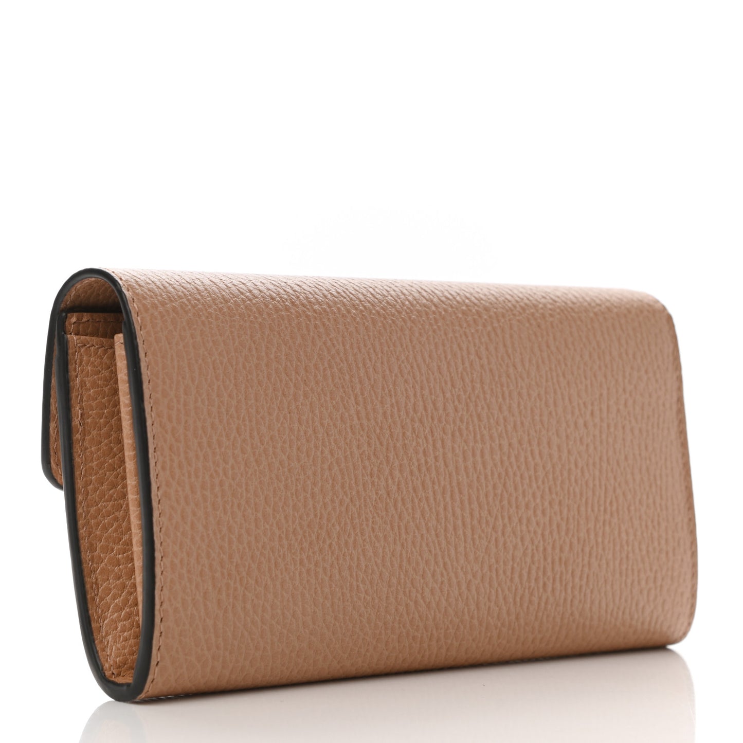 Dollar Calfskin Interlocking G Continental Wallet Camelia