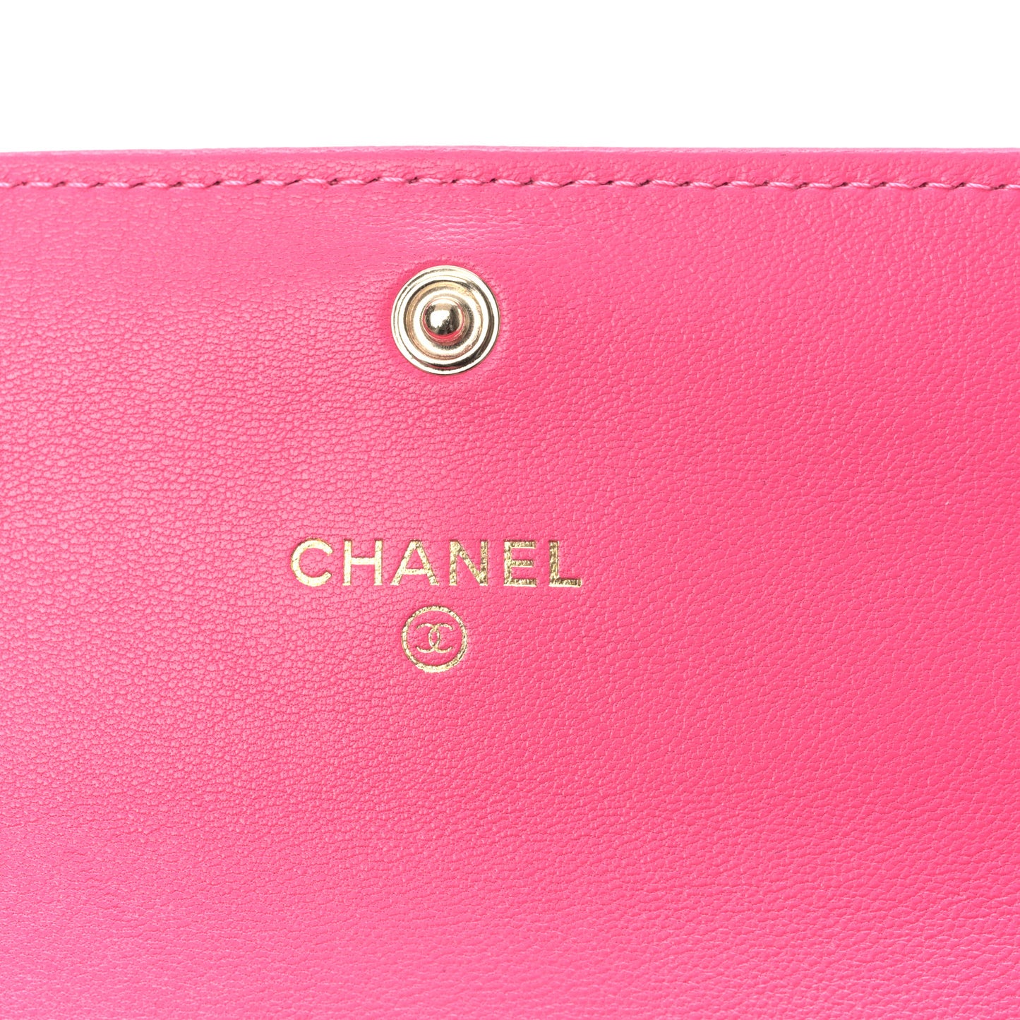 Lambskin Quilted Chanel 19 Flap Wallet Dark Pink