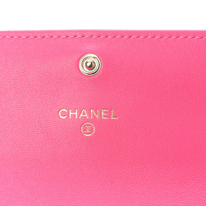 Chanel Lambskin Quilted Chanel 19 Flap Wallet Dark Pink 6 of 11