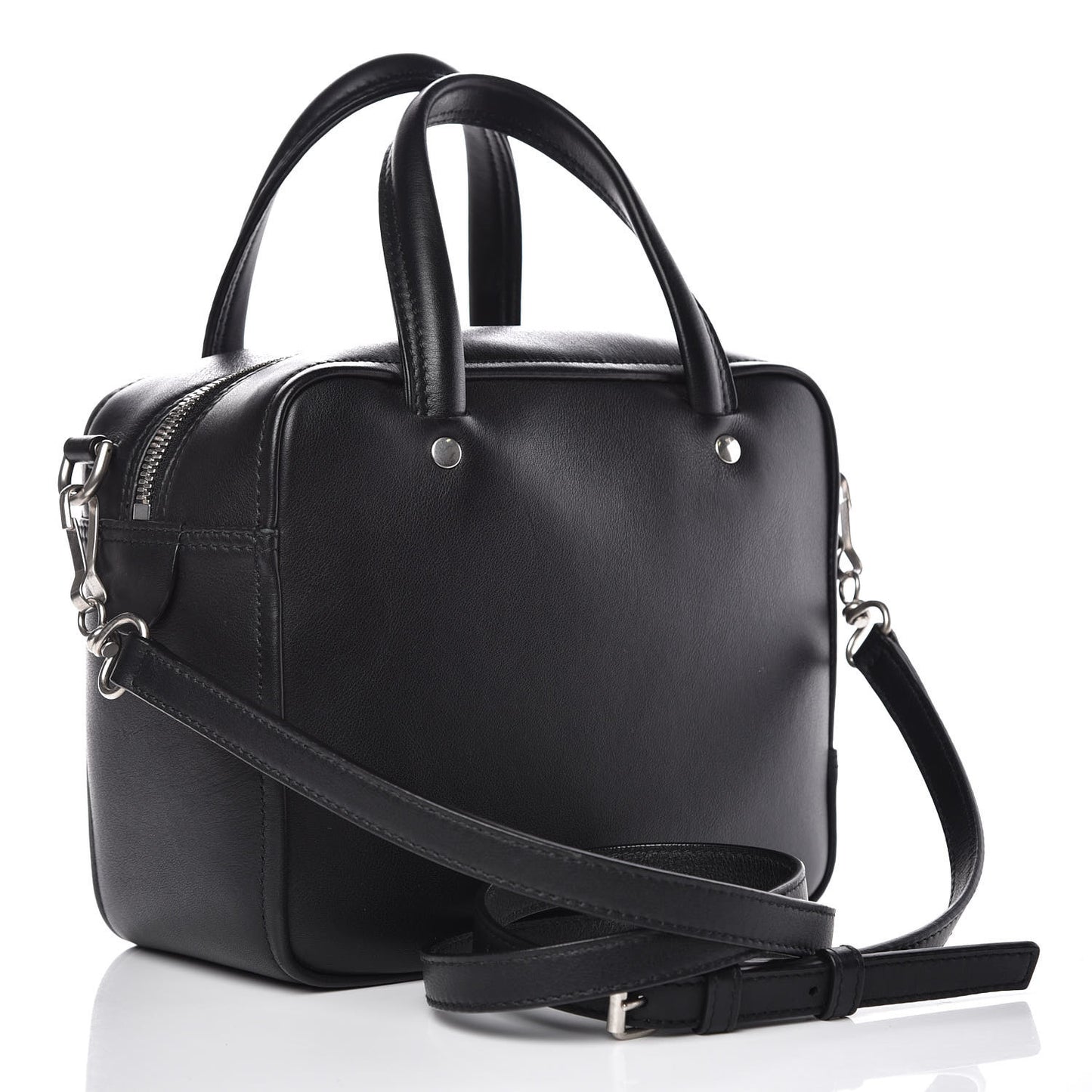 Shiny Day Calfskin XS Triangle Square Bag Black