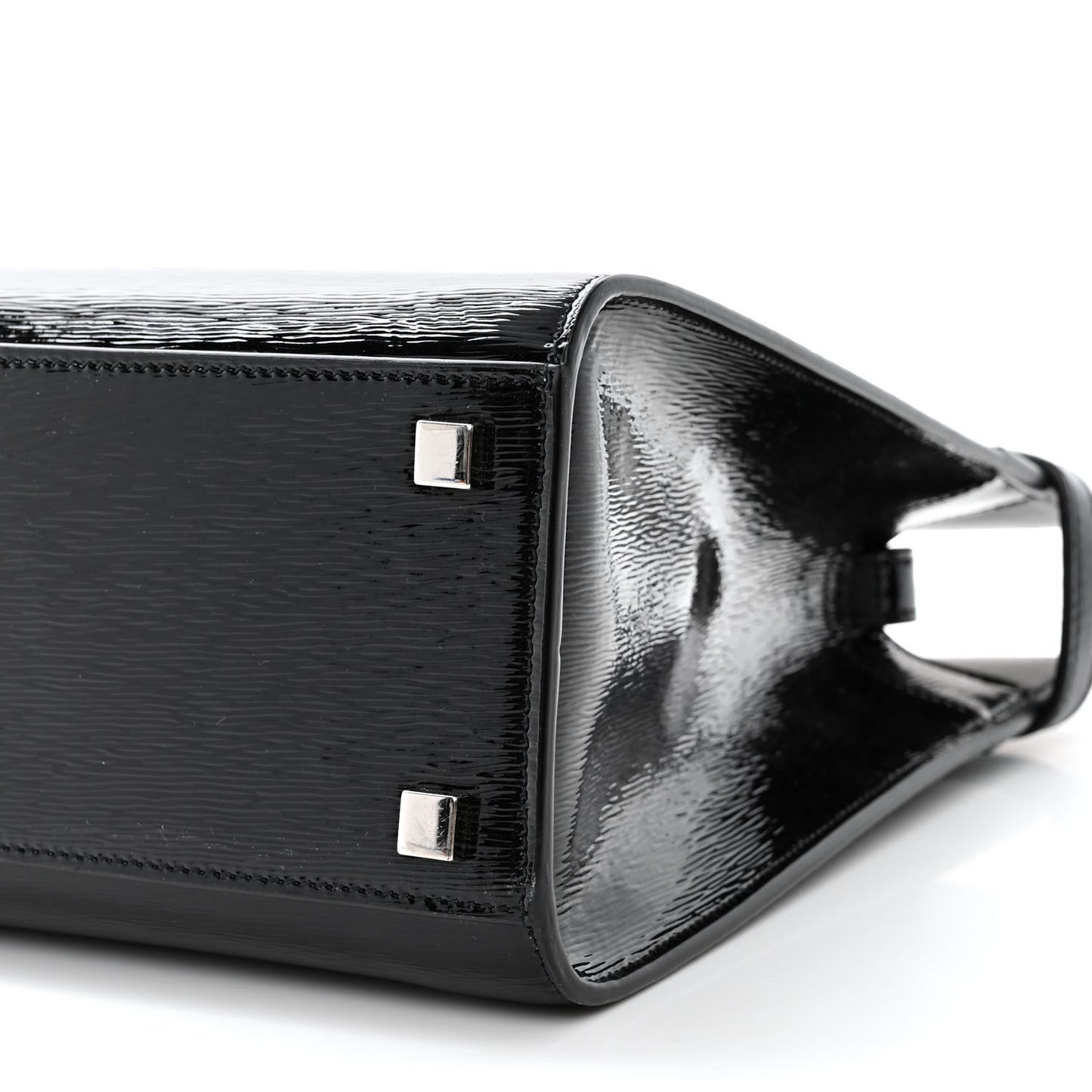 Patent Small Manhattan Shopper Tote Black