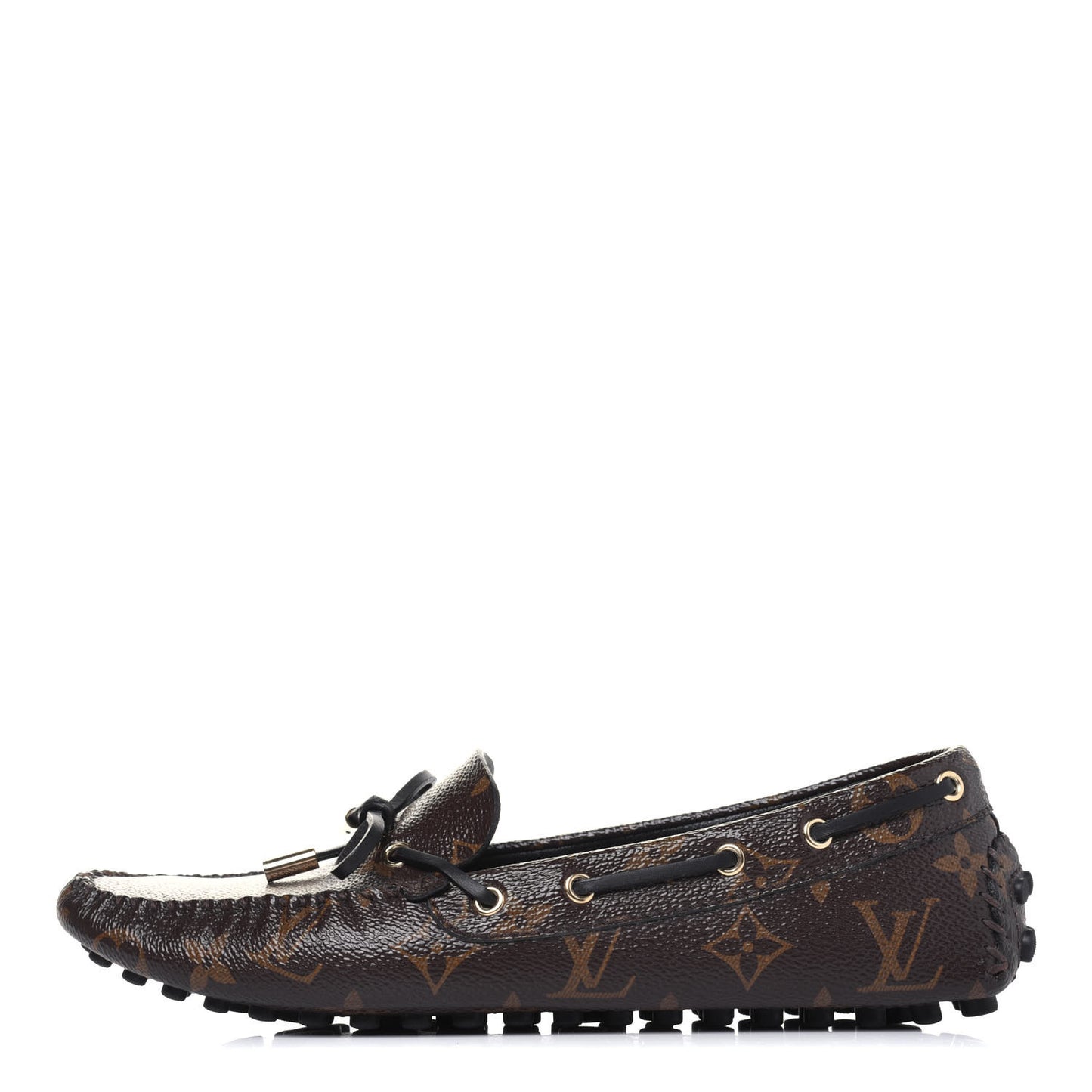 Monogram Arizona Car Shoe Moccasin Loafers 38 Macassar