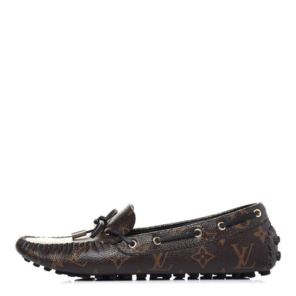 Louis Vuitton Monogram Arizona Car Shoe Moccasin Loafers 38 Macassar 1 of 11