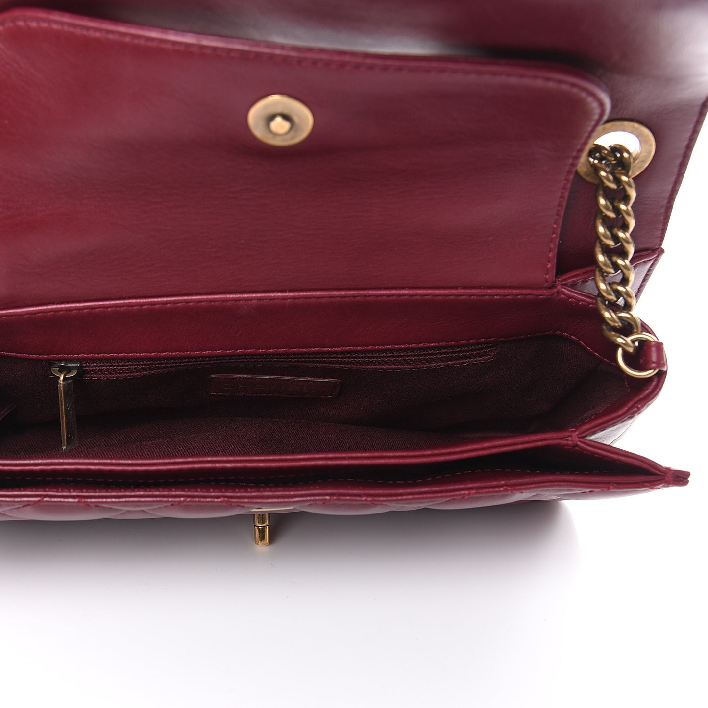 Calfskin Perfect Edge Medium Flap Burgundy