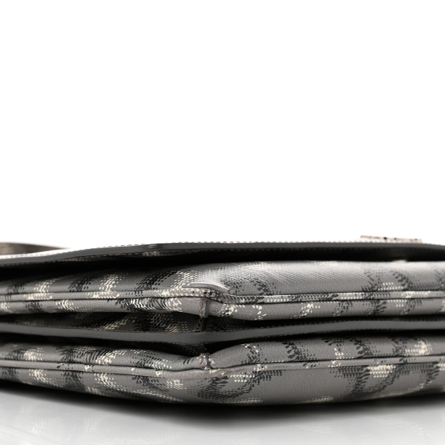 Saffiano Molecule Print Top Handle Flap Bag Ematite