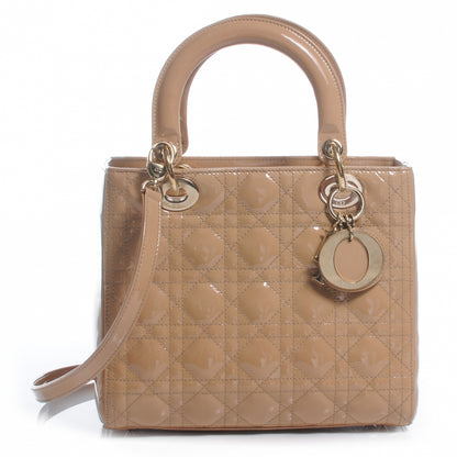 Christian Dior Patent Medium Lady Dior Beige 1 of 7