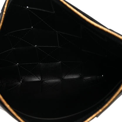 Bottega Veneta Nappa Maxi Intrecciato Medium Cassette Flat Zip Pouch Black 5 of 6