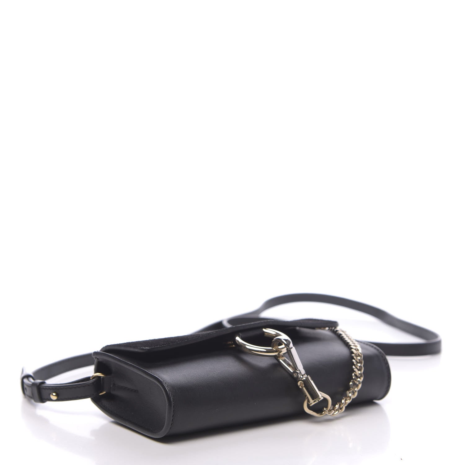 Chloe Suede Calfskin Mini Faye Shoulder Bag Black 4 of 10