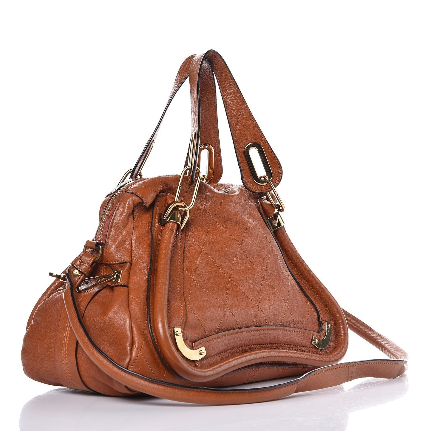 Sheepskin Stitched Small Paraty Caramel