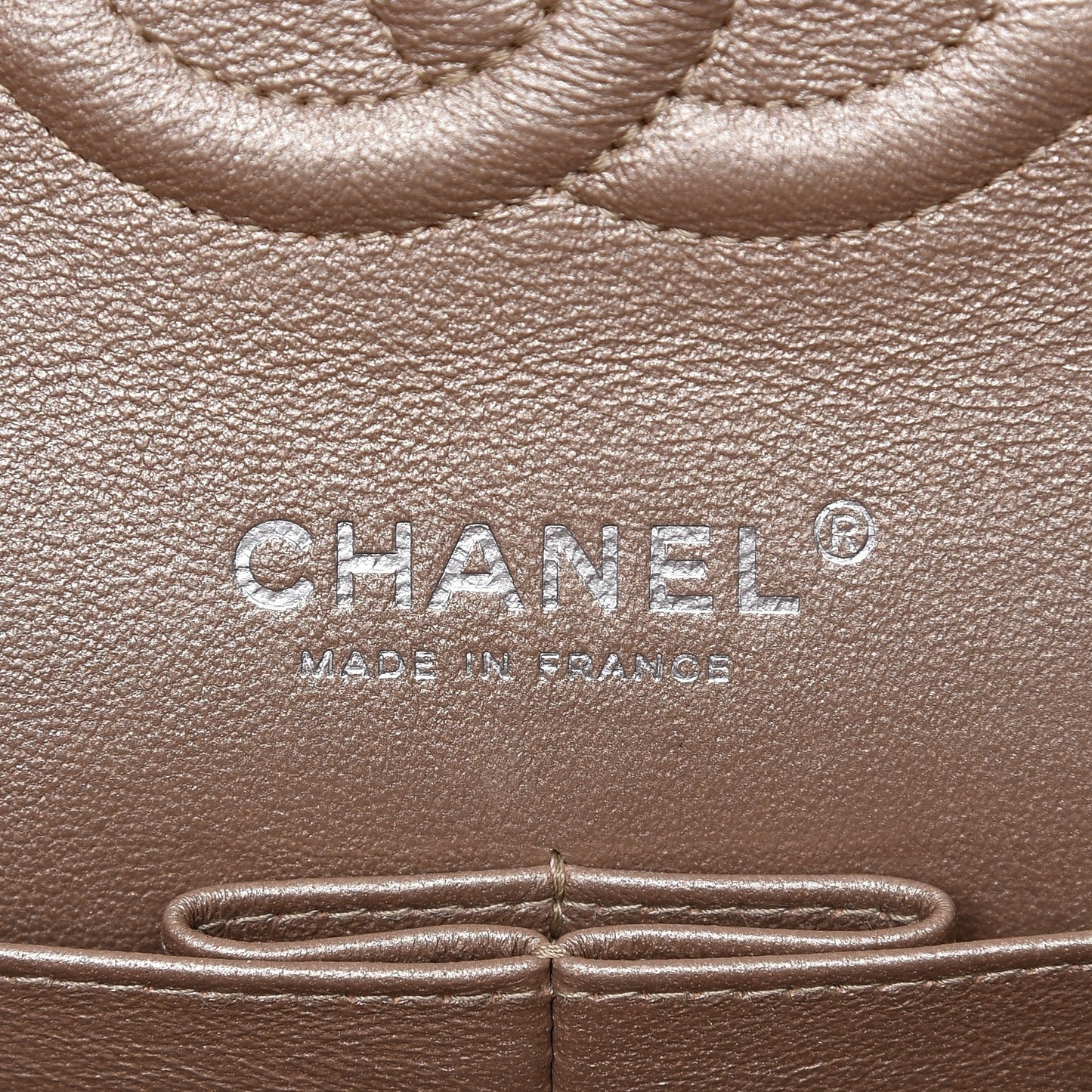 Metallic Lambskin Quilted Medium Double Flap Light Gold