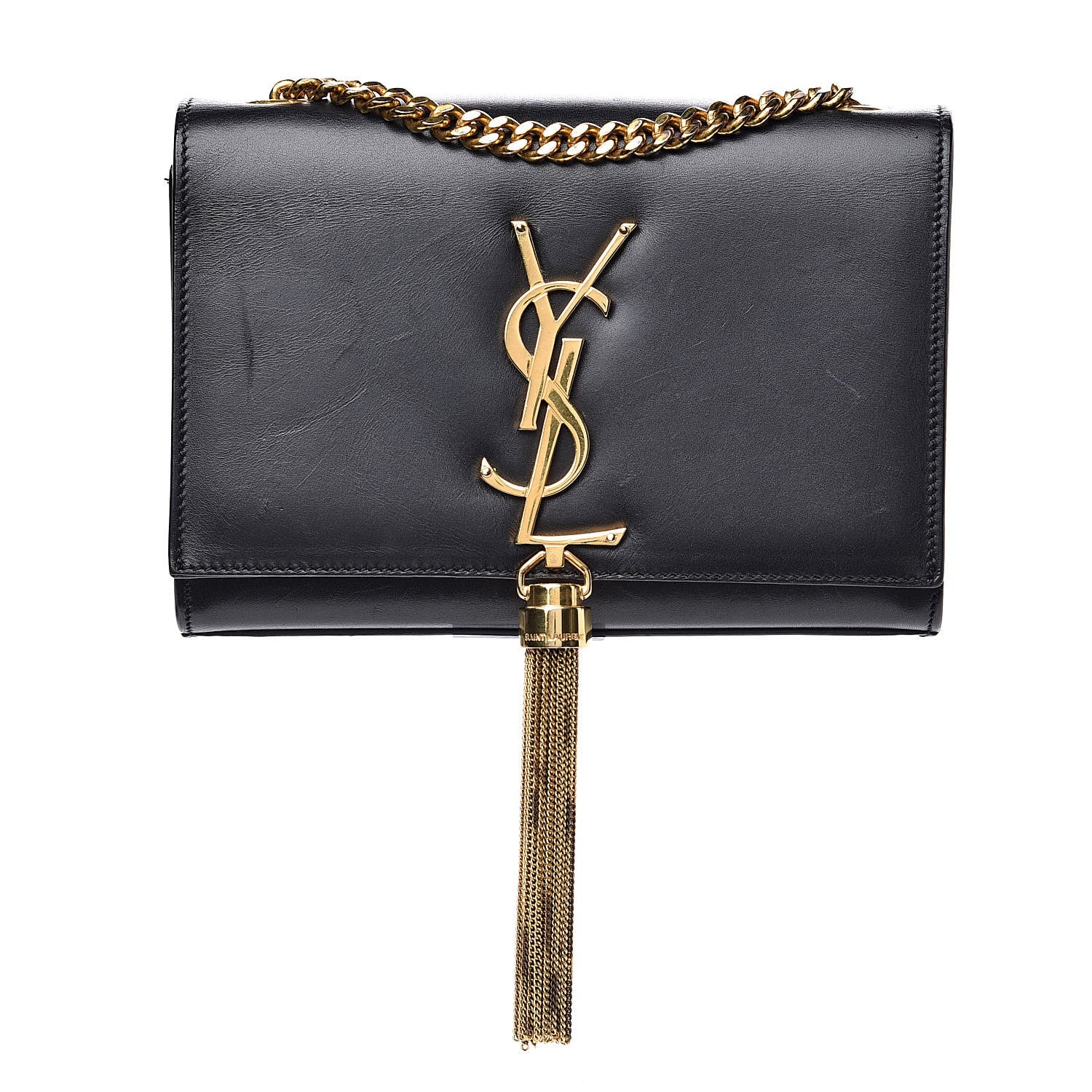 Saint Laurent Calfskin Small Classic Monogram Kate Tassel Satchel Black 1 of 15