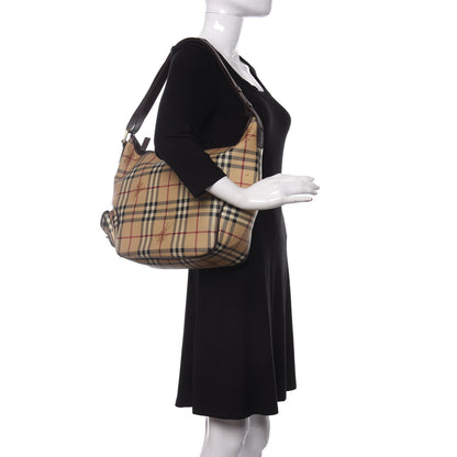 Burberry Haymarket Check Hobo Chocolate 2 of 12