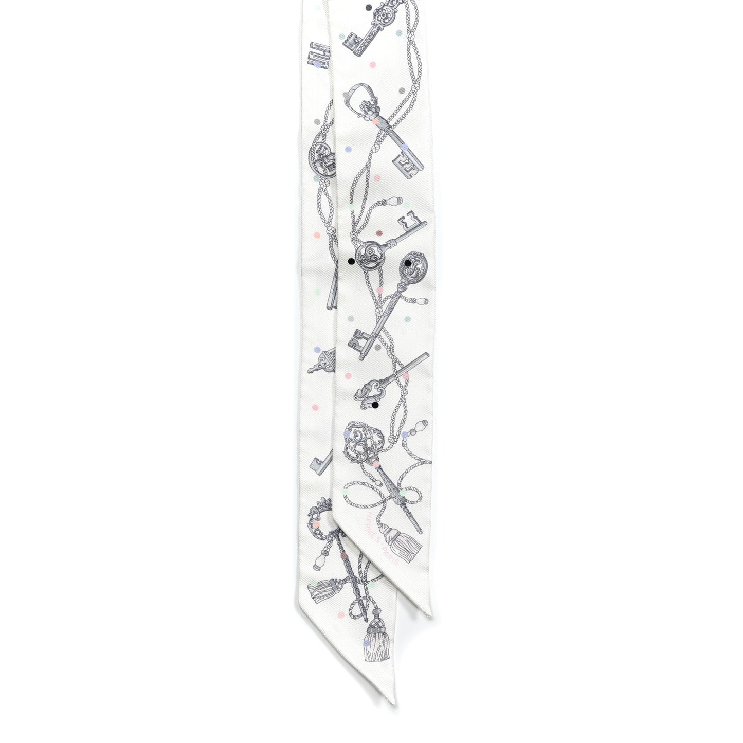 Silk Les Cles A Pois Twilly White Gris Acier
