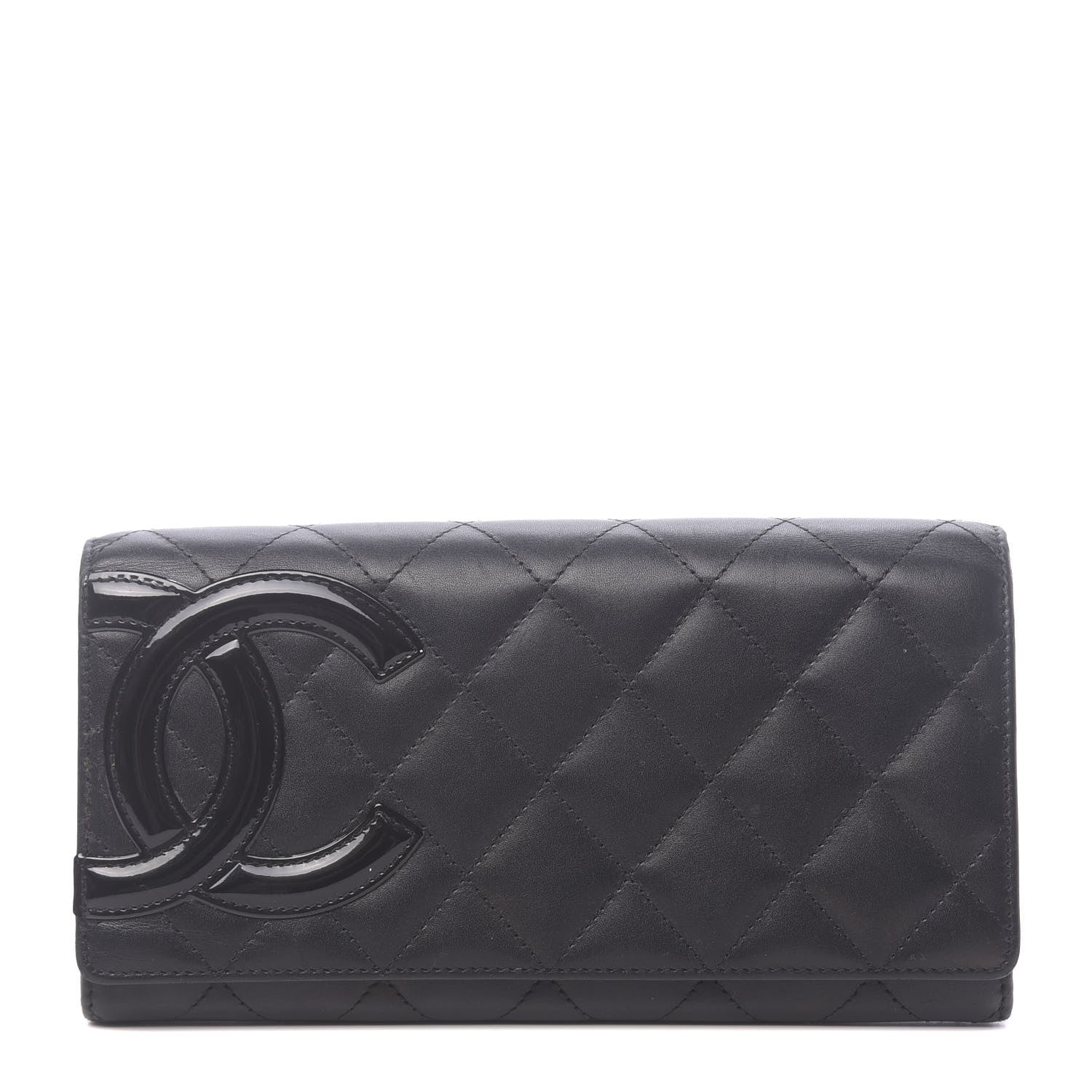Chanel Calfskin Quilted Cambon Tri-Fold Wallet Black 1 of 10