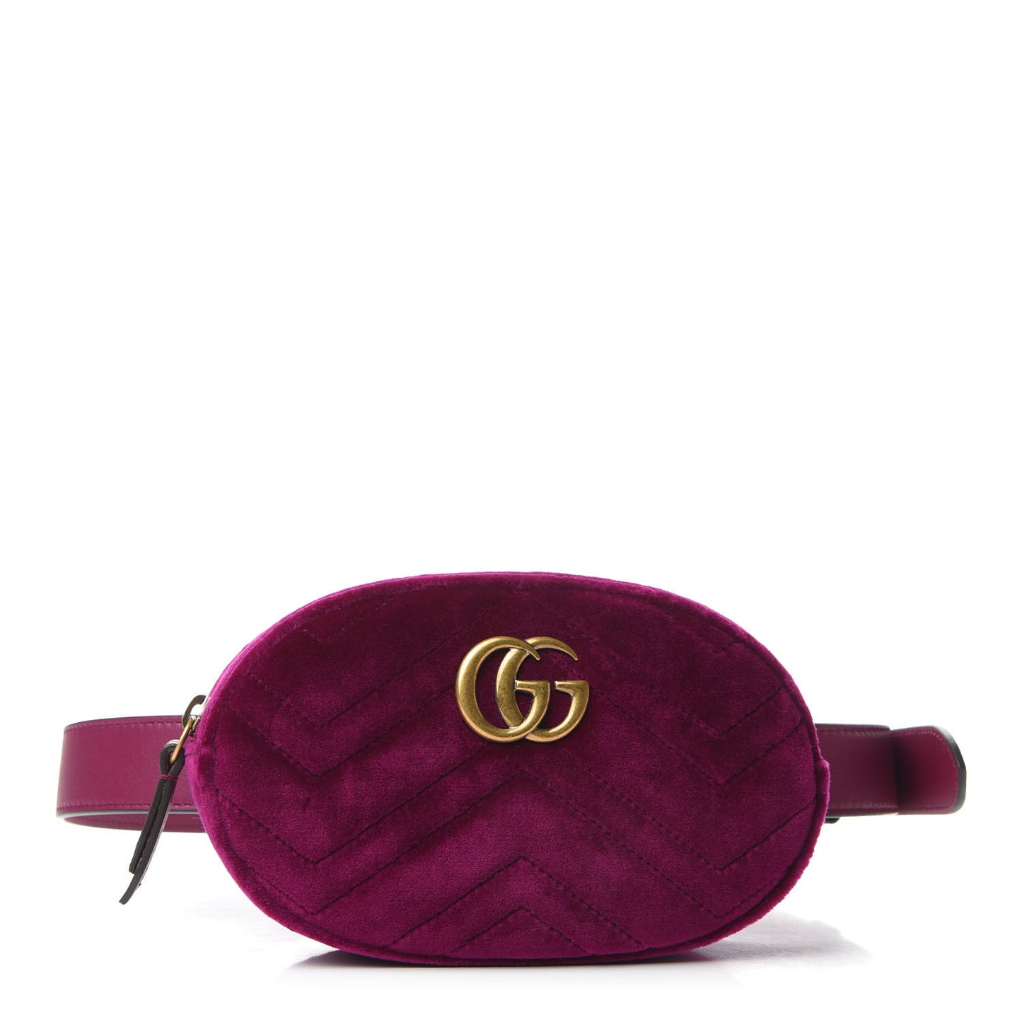 Velvet Matelasse GG Marmont Belt Bag 85 34 Fuchsia Violet Cyclamen