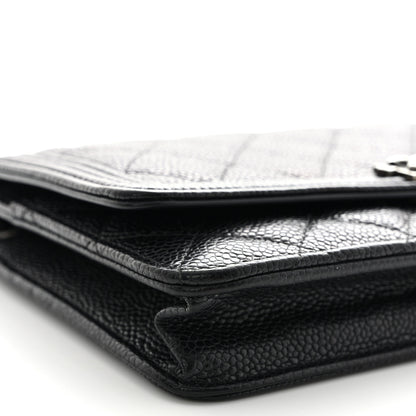 Chanel Caviar Quilted Boy Wallet On Chain WOC Black 10 of 14