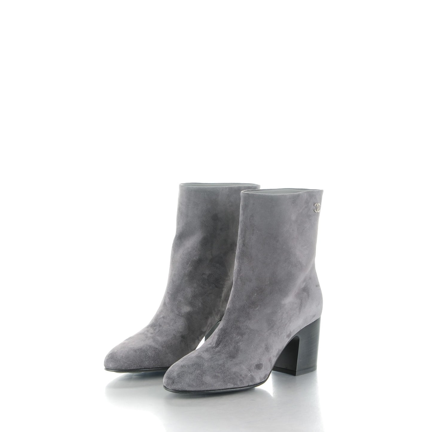 Suede Calfskin Short Boots 39 Grey