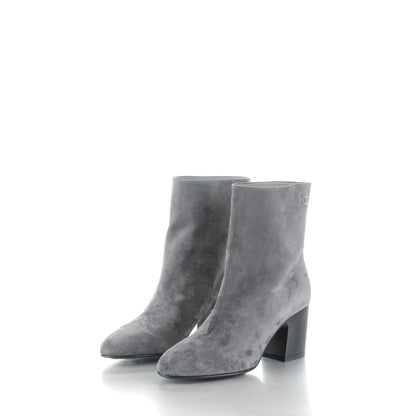 Chanel Suede Calfskin Short Boots 39 Grey 3 of 8