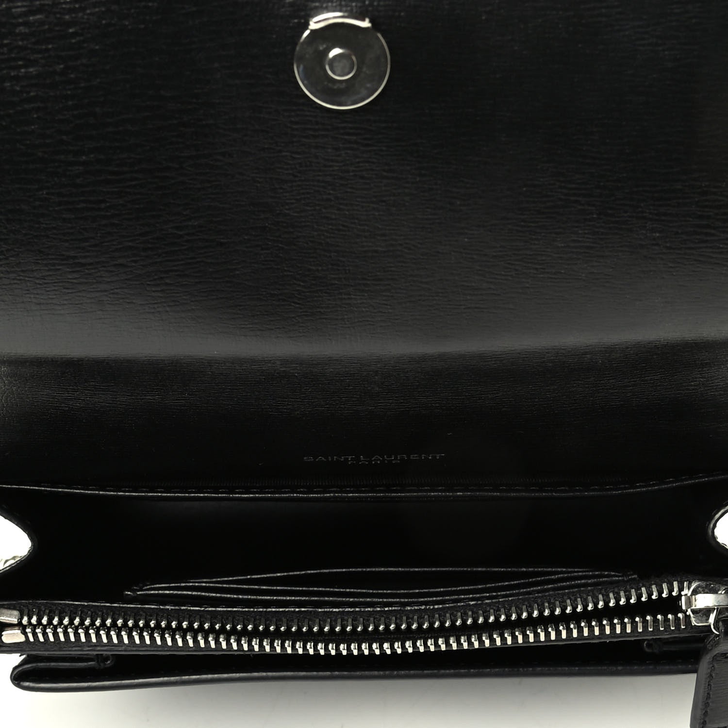 Saint Laurent Calfskin Monogram Sunset Chain Wallet Black 4 of 4
