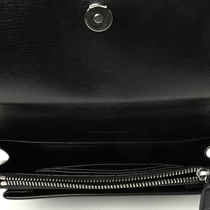 Saint Laurent Calfskin Monogram Sunset Chain Wallet Black 4 of 4