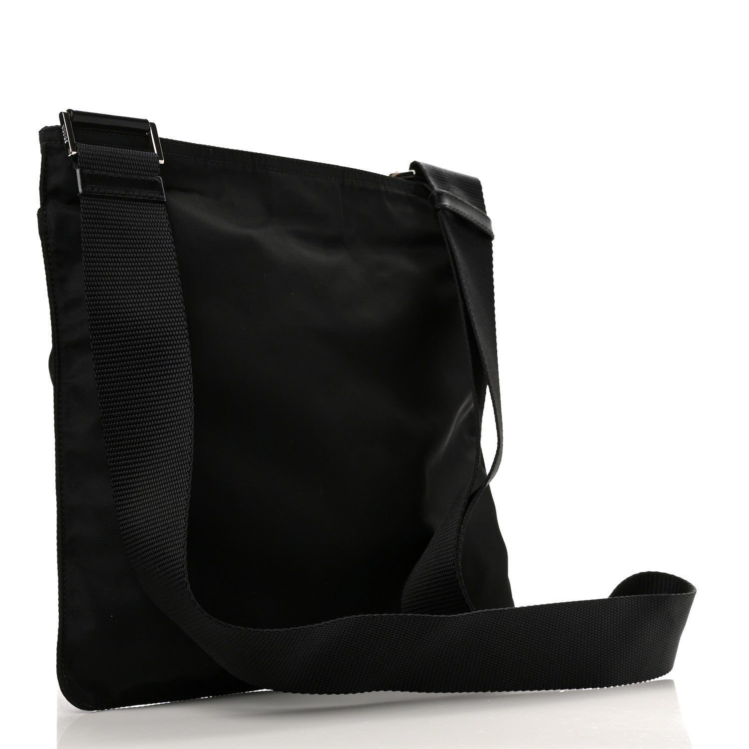 Prada Nylon Vela Flat Messenger Bag Black 3 of 10