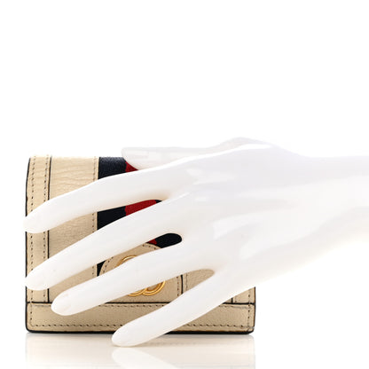 Gucci Textured Calfskin Web Ophidia Card Case Mystic White 2 of 11