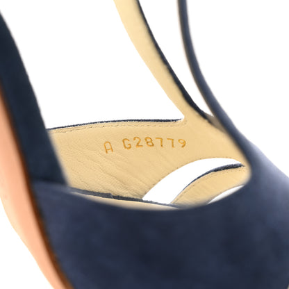 Chanel Suede CC Sandals 36 Blue 8 of 8