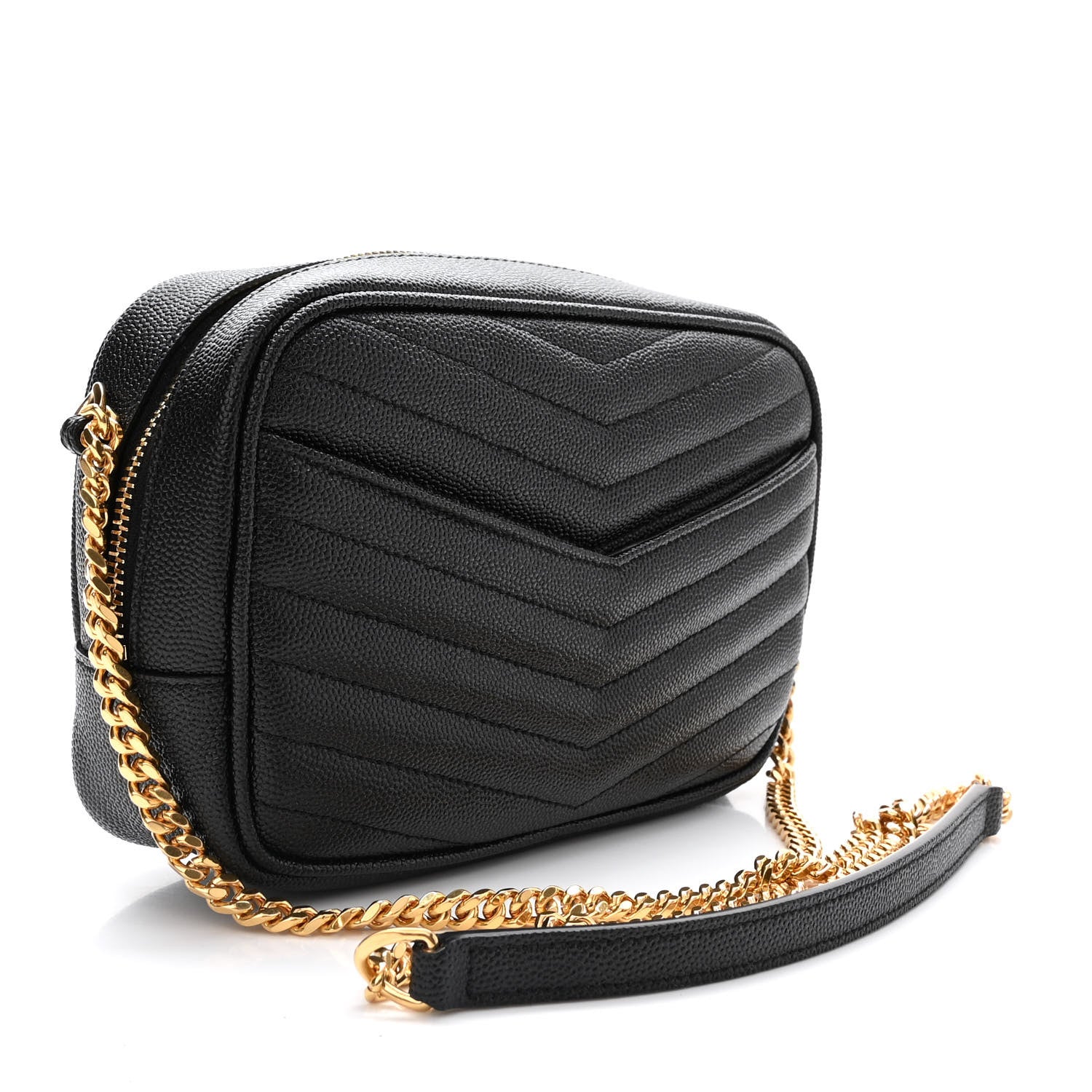 Saint Laurent Grain De Poudre Matelasse Monogram Mini Lou Camera Bag Black 3 of 11