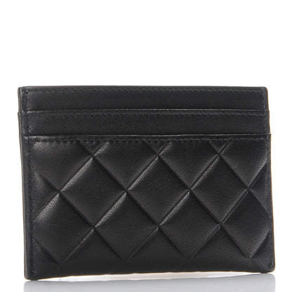 Chanel Lambskin Quilted Diamond CC Card Holder Black 3 of 9