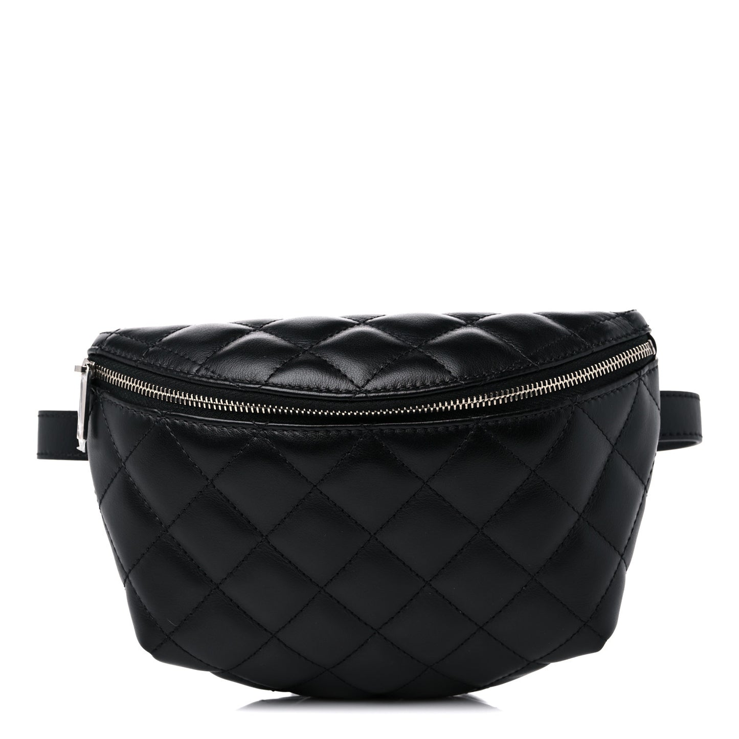 Calfskin Quilted Waist Belt Bag Black