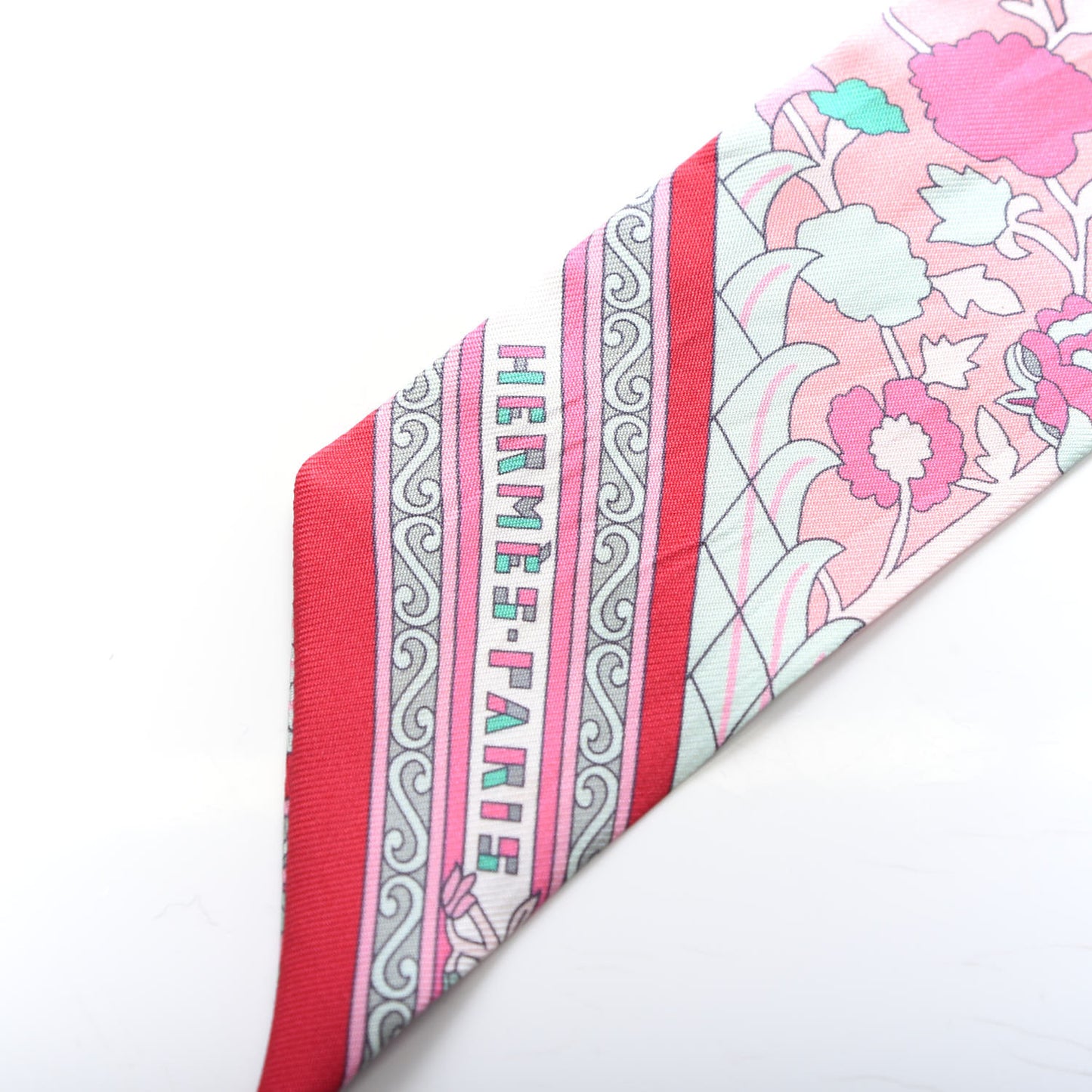 Silk Tapis Persans Twilly Rose Vert De Eau Creme