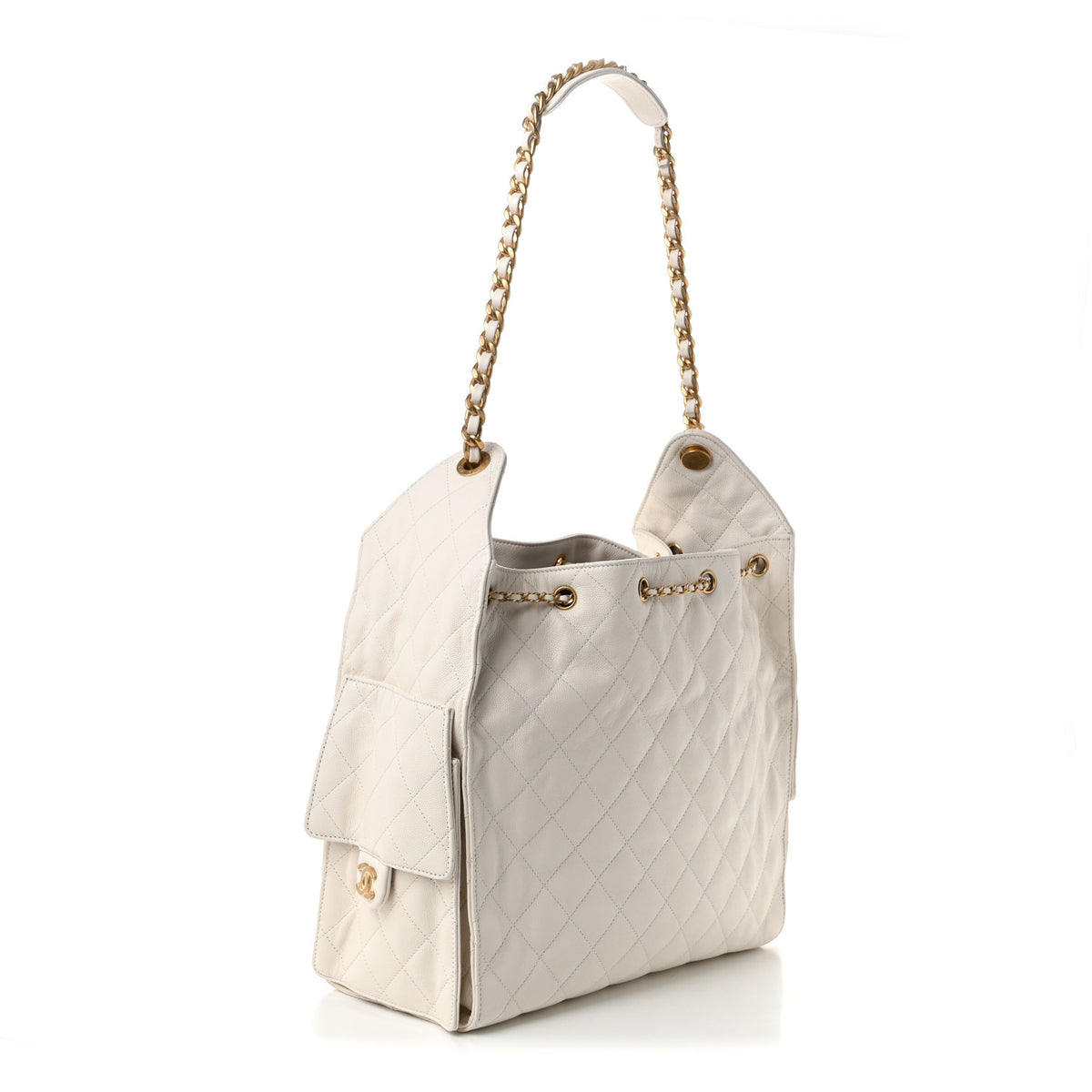 Chanel Caviar Quilted Medium Chanel 25 Handbag White 4 of 11