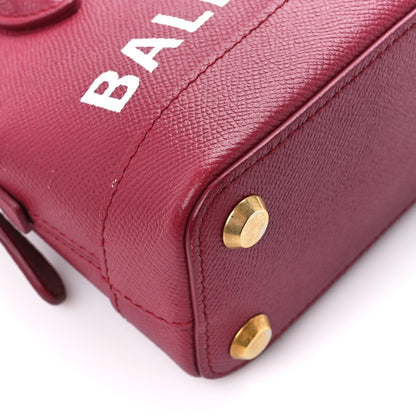 Balenciaga Signature Grained Calfskin Logo XXS Ville Top Handle Bag Rouge Grenat White 10 of 16
