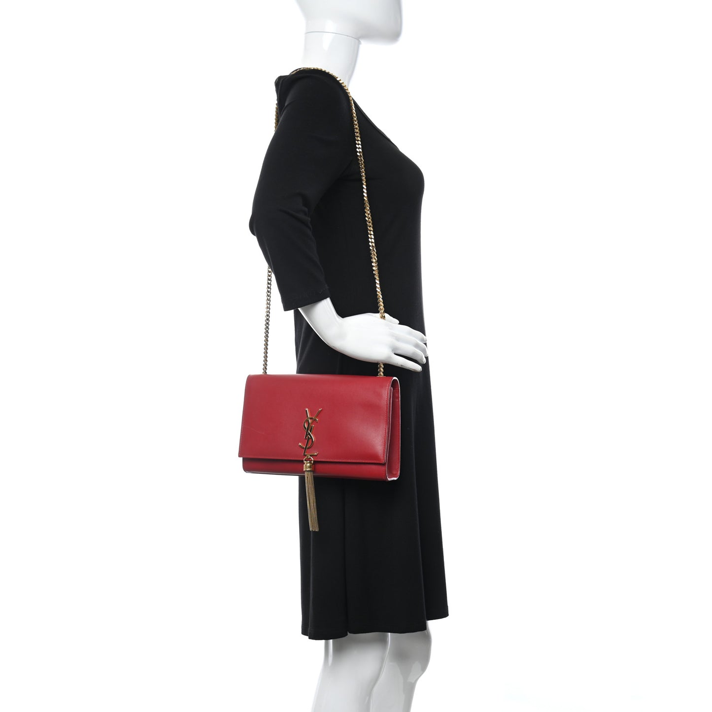 Smooth Calfskin Medium Classic Monogram Kate Tassel Satchel New Lipstick