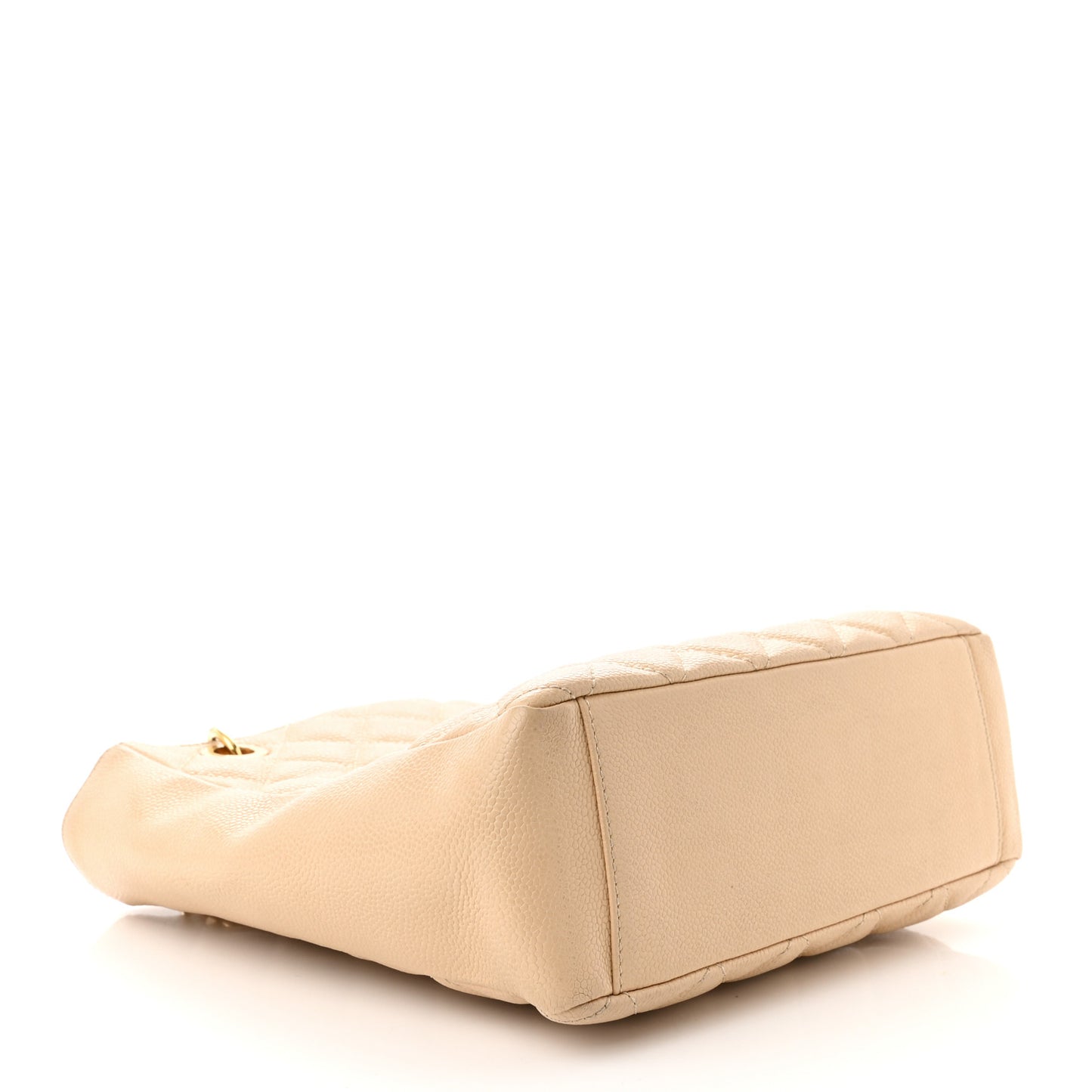 Caviar Quilted Petit Shopping Tote PST Beige Clair