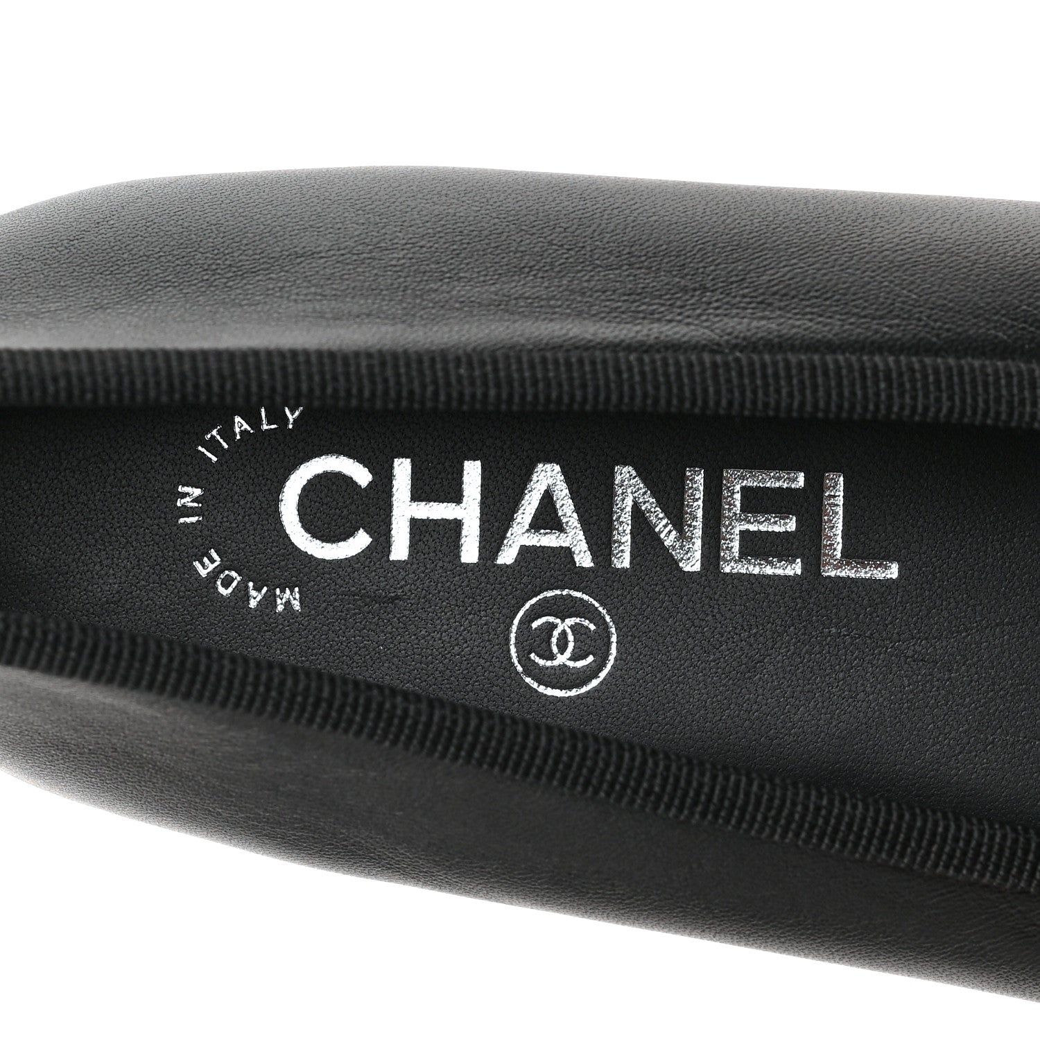 Chanel Lambskin CC Cap Toe Ballerina Flats 37 Black Dark Grey 7 of 8