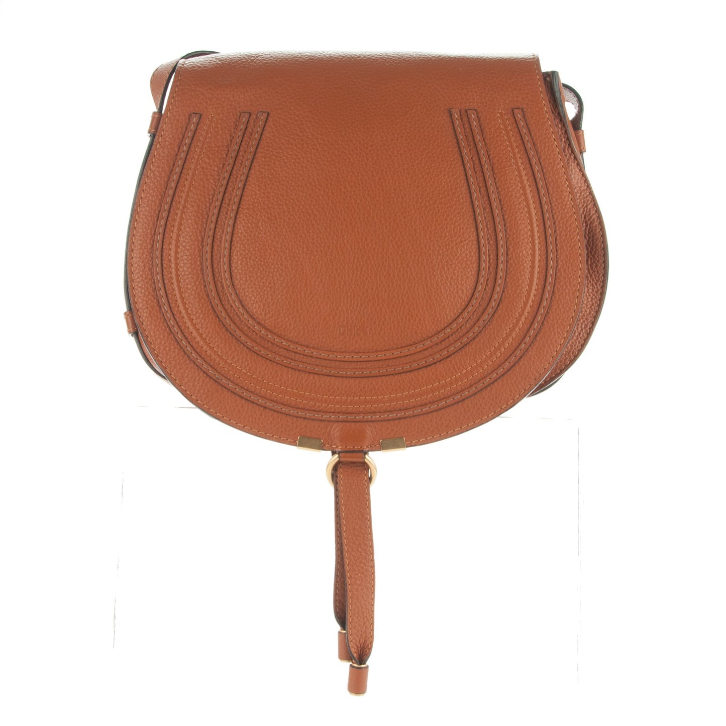 Calfskin Medium Marcie Round Crossbody Bag Tan