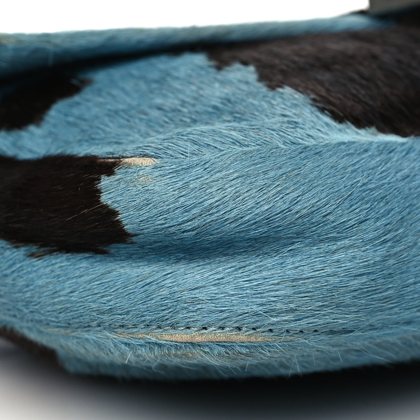 Calf Hair Baguette Light Blue Brown