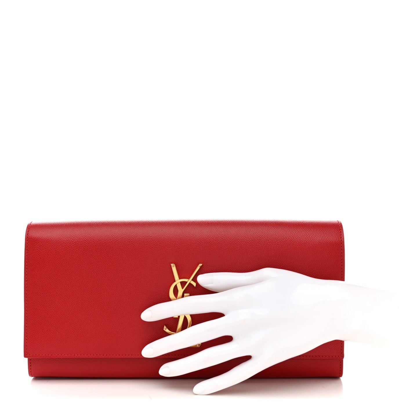 Grain De Poudre Classic Monogram Cassandre Clutch Dark Red