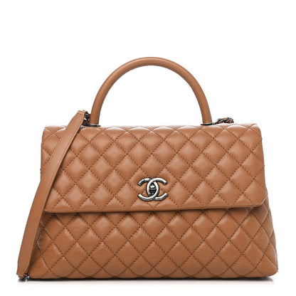 Chanel Caviar Quilted Medium Coco Handle Flap Camel 1 of 9