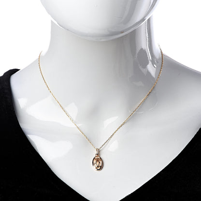 Cartier 18K Pink Gold Diamond Logo Pendant Necklace 2 of 6