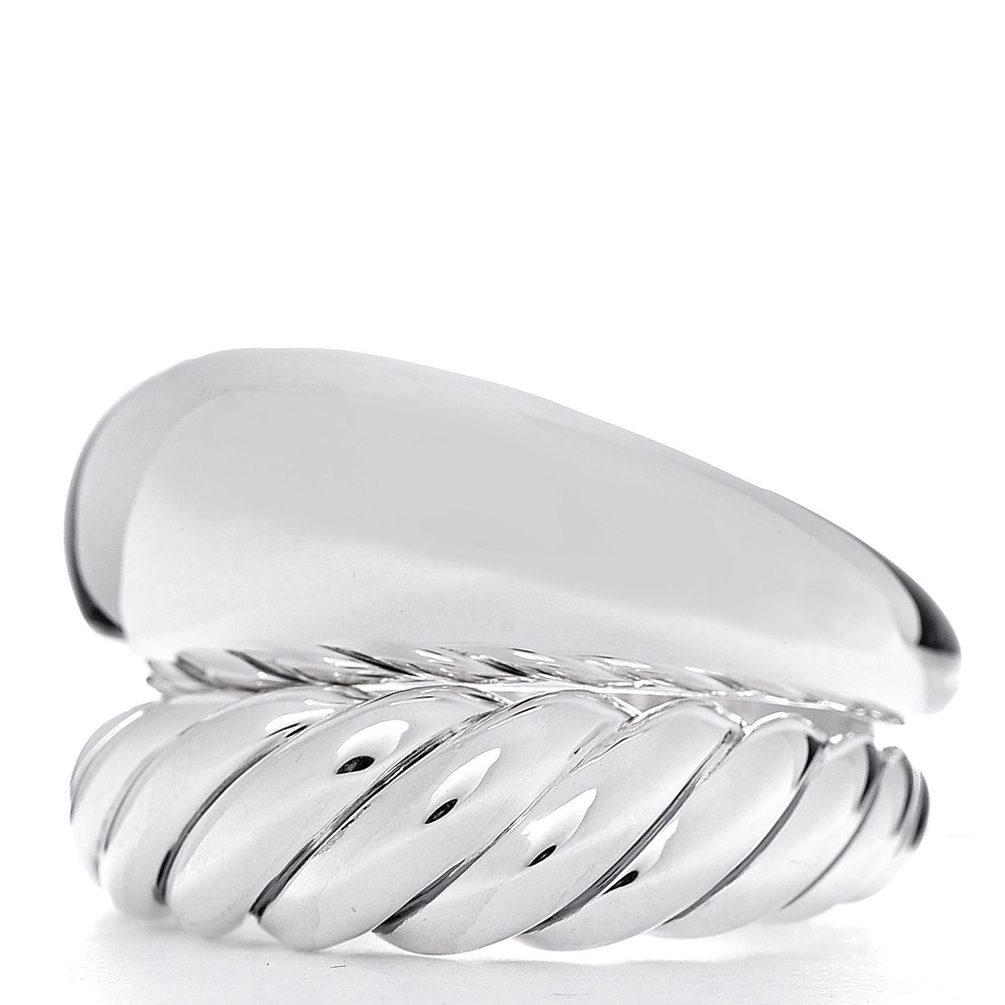 Sterling Silver 17mm Pure Form Two Row Ring 6 52