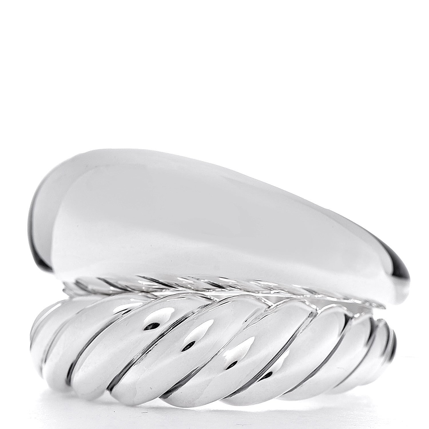 David Yurman Sterling Silver 17mm Pure Form Two Row Ring 6 52 3 of 6